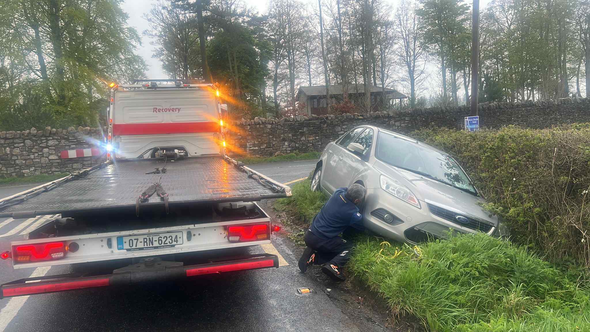 car in a ditch in maynooth